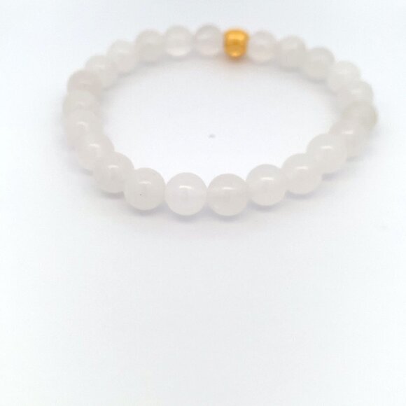 24K Gold Money Bag Lucky Charm Bracelet Gemstones Natural White Jade - Picture 7 of 7